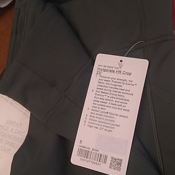 SOLD  Lululemon Invigorate HR Crop 23", Sz 6, SKSR - Picture 6 of 8